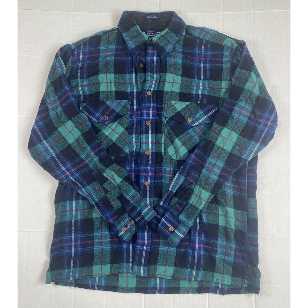 Vintage Savile Row‎ Flannel Shirt Mens Medium Plaid Outdoors